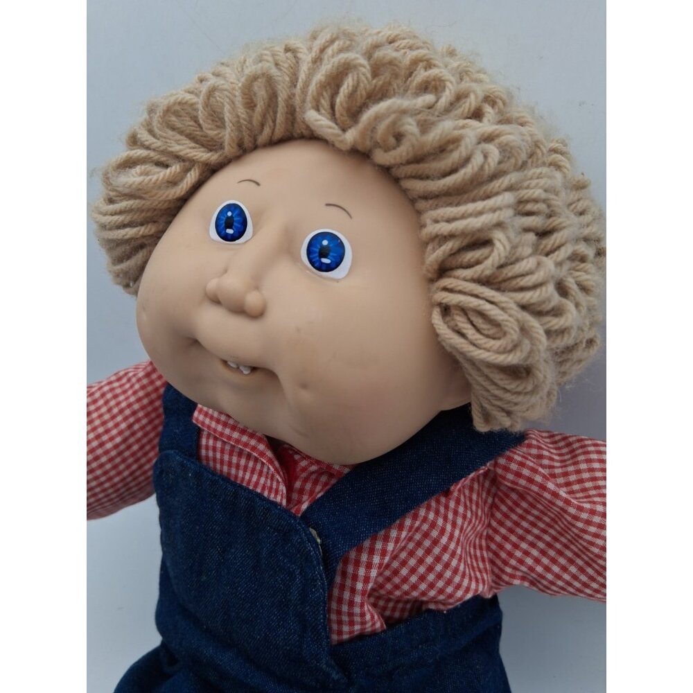 Cabbage Patch Kids Doll 16” 1982 Short Hair Blue Eyes Teeth Boy Doll Outfit - Picture 3 of 12